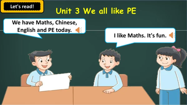 Unit 3 We all like PE! story time 课件