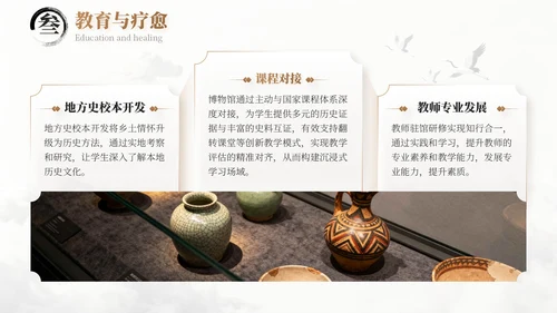 浅棕色中国风国庆博物馆专题讲座PPT模板