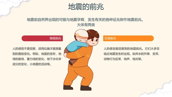 手绘卡通防震减灾安全教育科普PPT模板