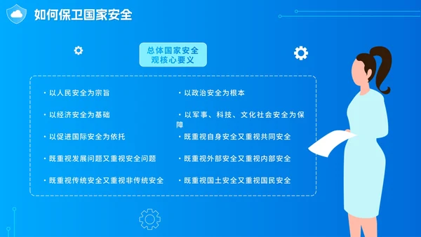 蓝色科技渐变国家安全教育日主题班会PPT模板