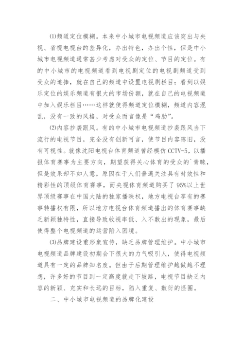 城市电视频道建设管理的论文.docx