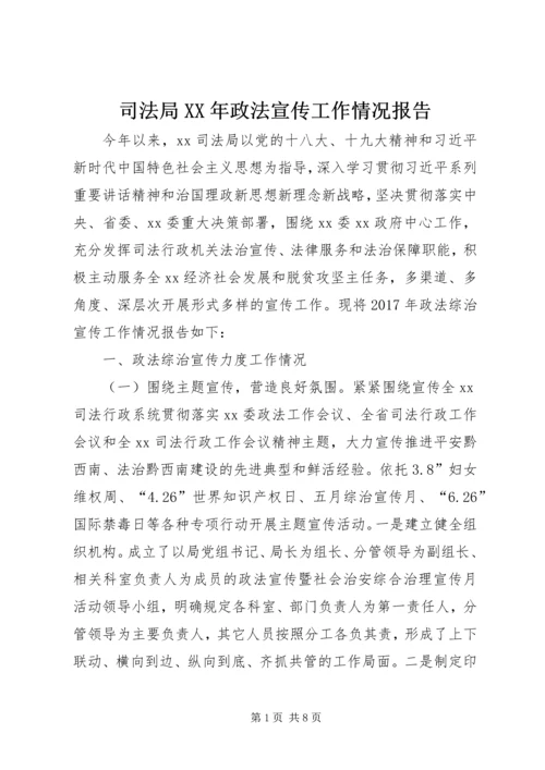 司法局XX年政法宣传工作情况报告.docx