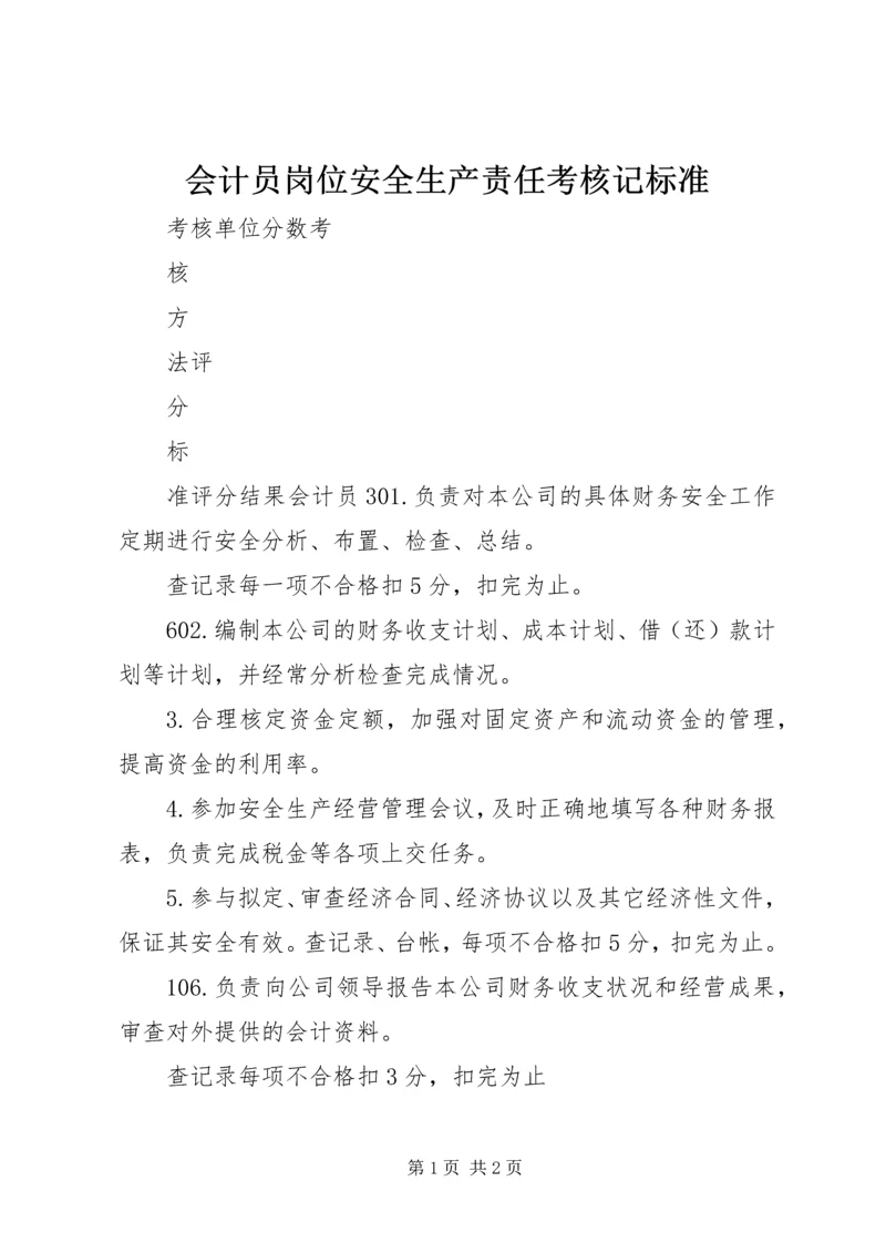 会计员岗位安全生产责任考核记标准.docx