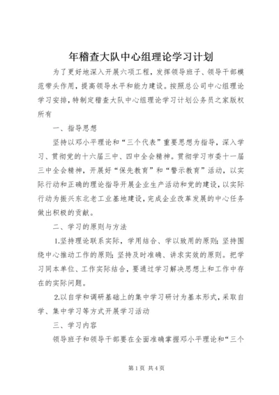 年稽查大队中心组理论学习计划.docx