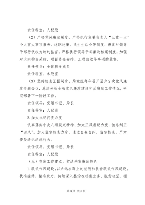 档案局党风廉政建设和反腐败计划.docx