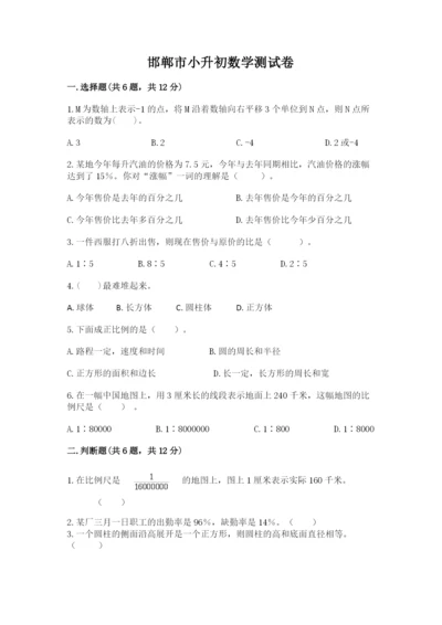 邯郸市小升初数学测试卷完美版.docx