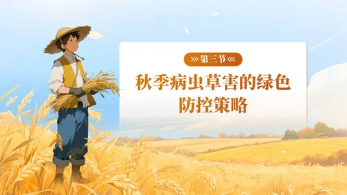 黄色插画风秋分农事农业培训PPT模板