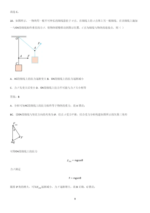 2023人教版带答案高中物理必修一第三章相互作用力微公式版知识点总结归纳.docx