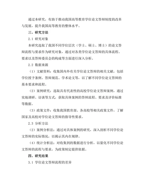 不同学位论文答辩的流程与要求