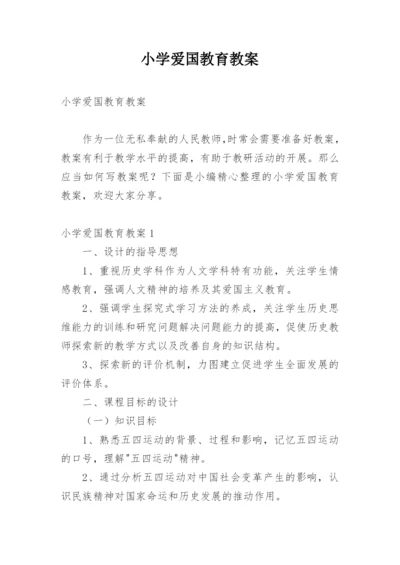 小学爱国教育教案.docx