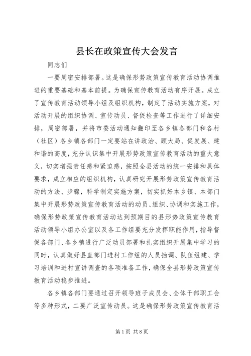 县长在政策宣传大会发言.docx