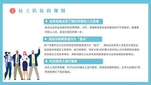蓝色插画风团队建设总结汇报PPT
