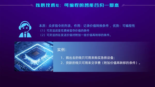 科技风蓝紫色区块链技术介绍创意简约互联网企业PPT