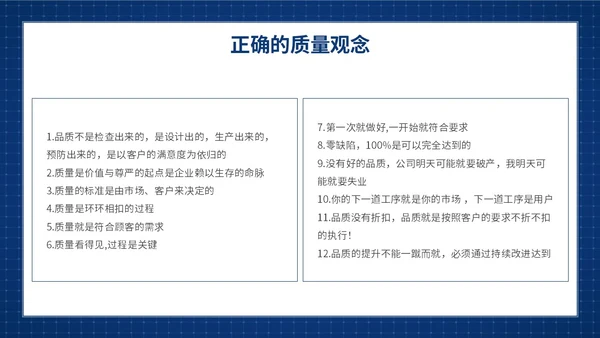 蓝色简约提升员工质量意识质量意识培训主题PPT模板