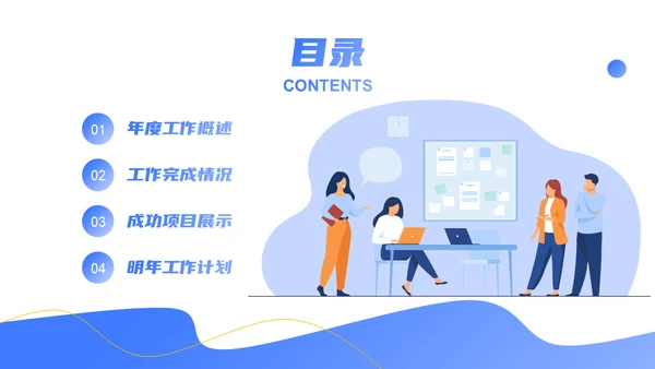 小组讨论部门年终总结通用PPT汇报模板