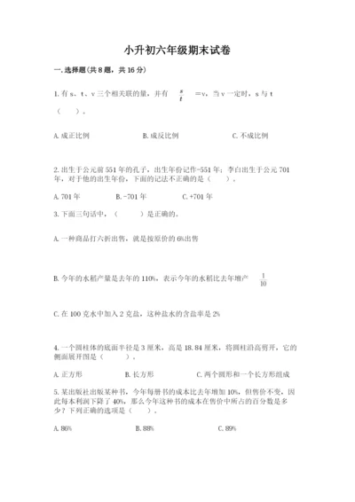 小升初六年级期末试卷（实用）.docx