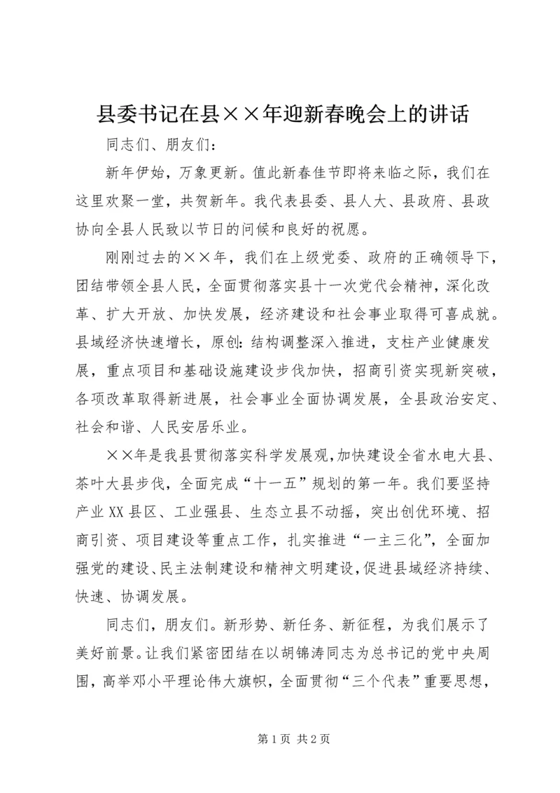 县委书记在县××年迎新春晚会上的讲话.docx