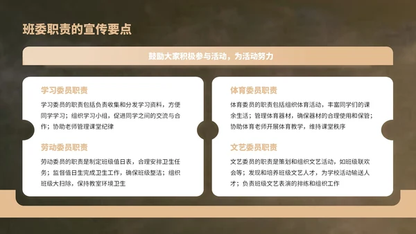 深绿色卡通风班委竞选演讲PPT