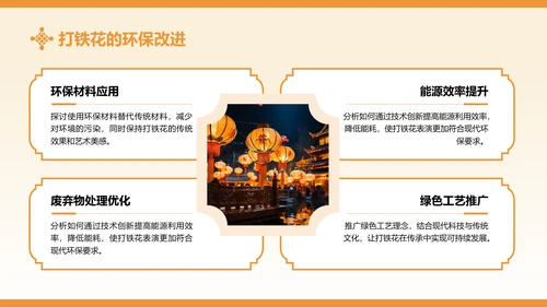黄色中国风打铁花非遗文化介绍PPT模板