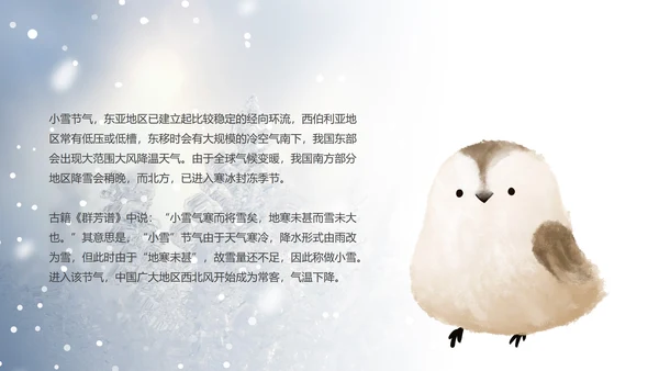 蓝色小清新小雪节气PPT模板