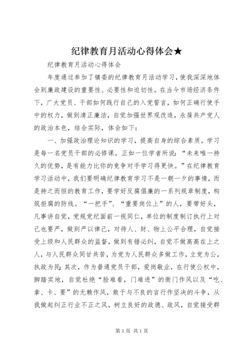 纪律教育月活动心得体会★ (3).docx