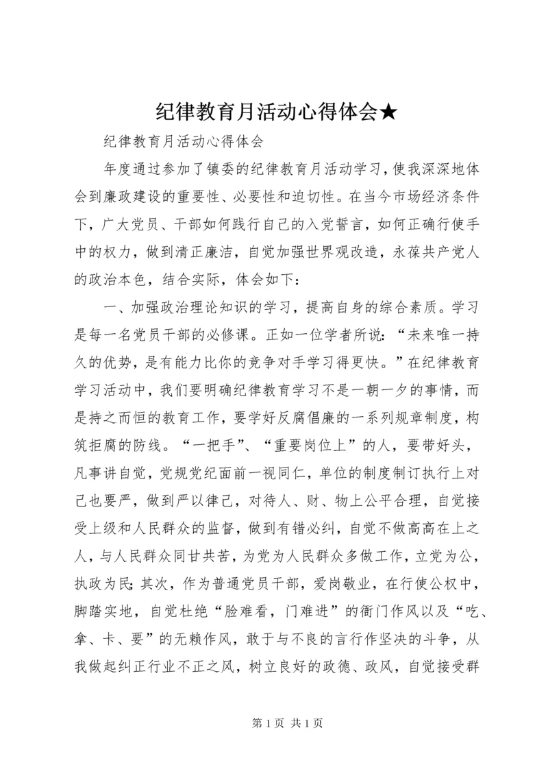 纪律教育月活动心得体会★ (3).docx