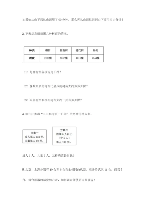 人教版数学四年级下册第一单元-四则运算-测试卷丨精品(含答案).docx