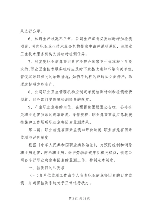 公司职业病危害因素监测与评价管理制[优秀范文5篇].docx