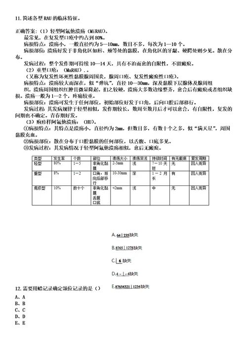 2023年天津长芦汉沽盐场有限责任公司职工医院住院医师规范化培训招生口腔科考试历年高频考点试题答案