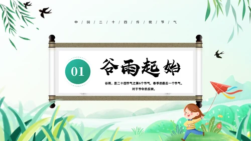 春天节气之谷雨课件通用PPT模板