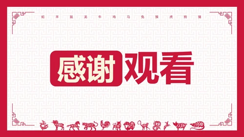 国风纹理中国传统文化十二生肖主题科普PPT模板