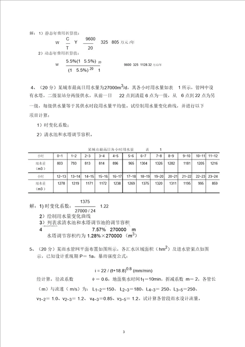 给水排水管道工程试卷A