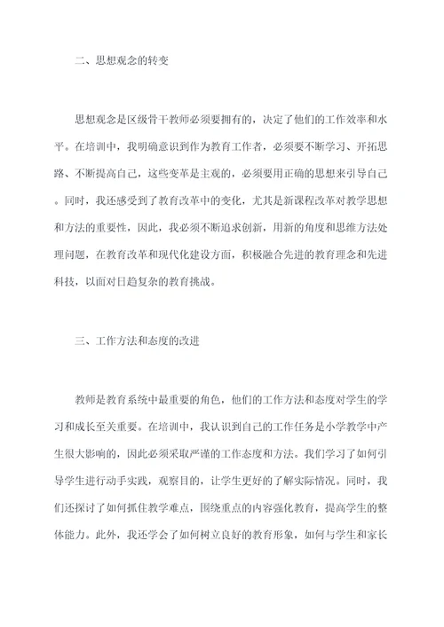 区级骨干教师培训心得总结