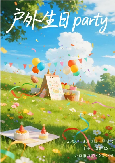 户外活动邀请函(生日party)
