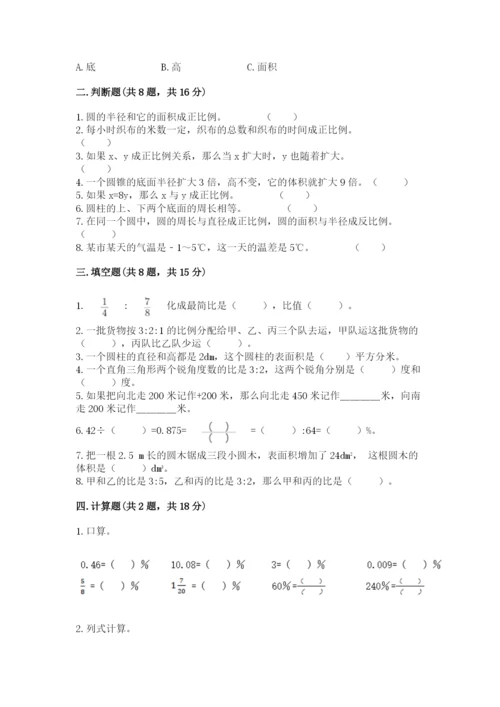 小升初数学期末测试卷及完整答案【有一套】.docx