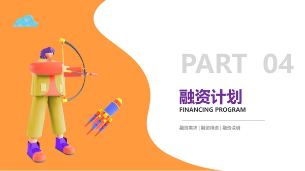 3D风商业计划书橙色