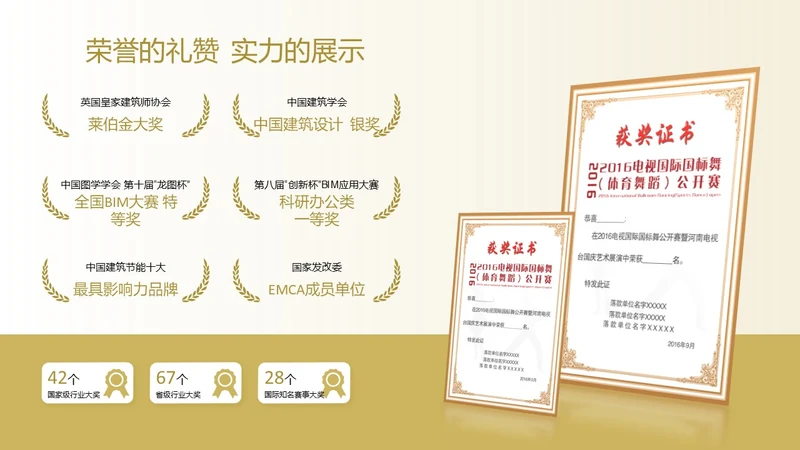 黄色渐变风荣誉证书页