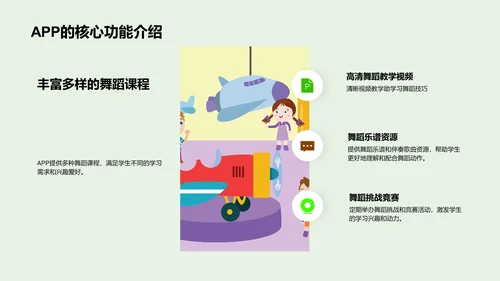 舞蹈学习APP教程PPT模板