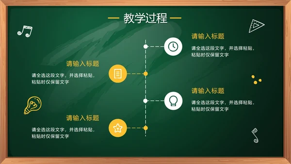 绿色卡通手绘黑板教学数学说课PPT模板