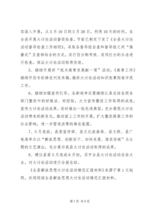 全县解放思想大讨论活动情况汇报材料.docx