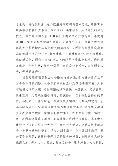 县农业产业结构调整工作会议主持词 (2).docx