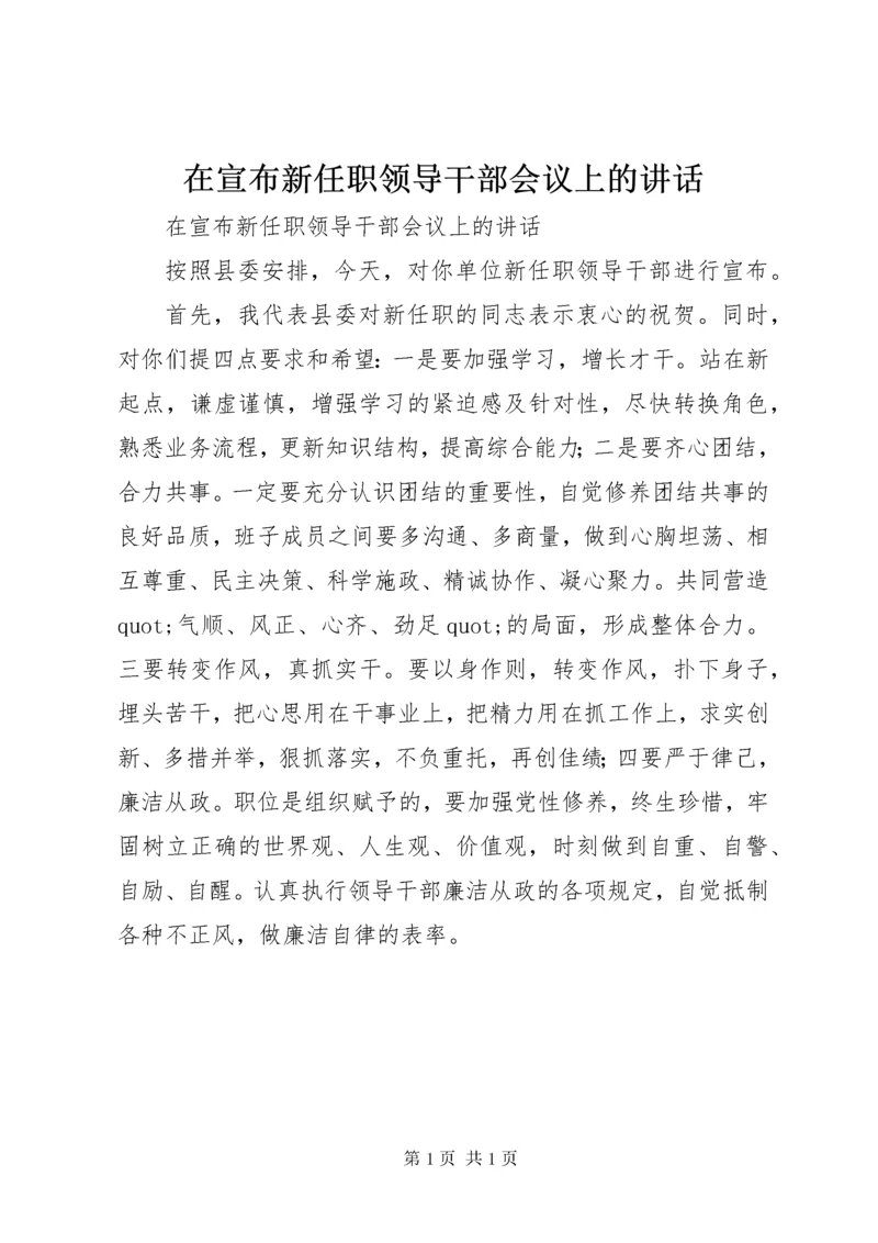 7在宣布新任职领导干部会议上的致辞.docx