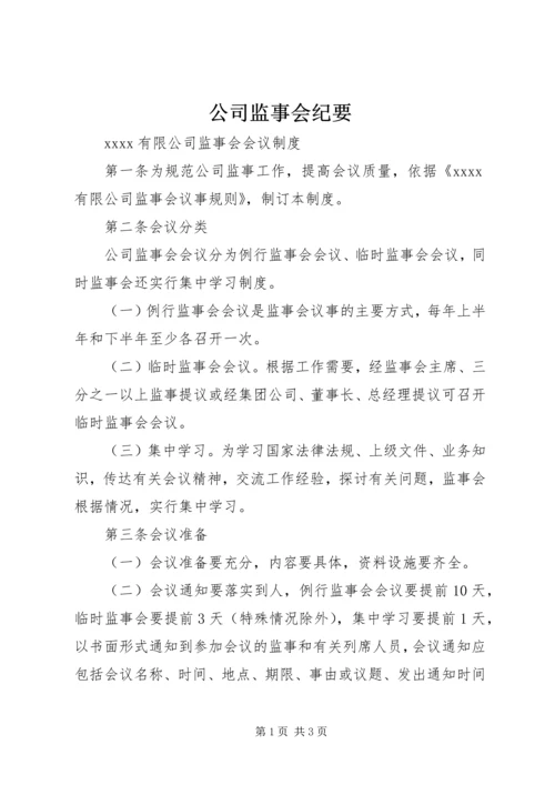 公司监事会纪要.docx