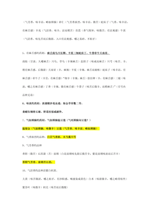 2023年执业药师考试中药鉴定学考点重点总结.docx