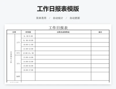 工作日报表模版