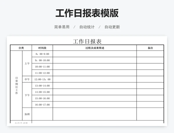 工作日报表模版