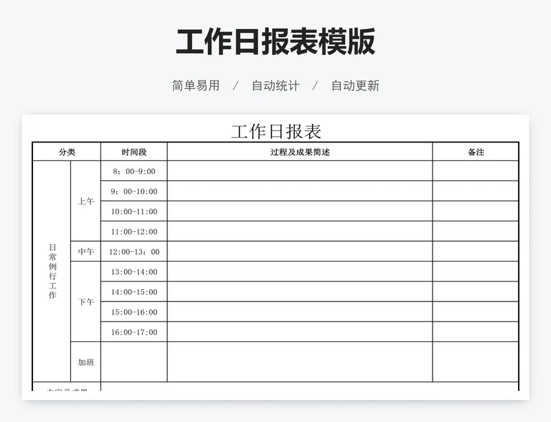 工作日报表模版
