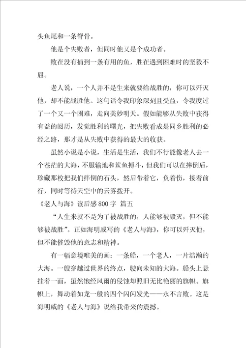 老人与海高中读后感800字