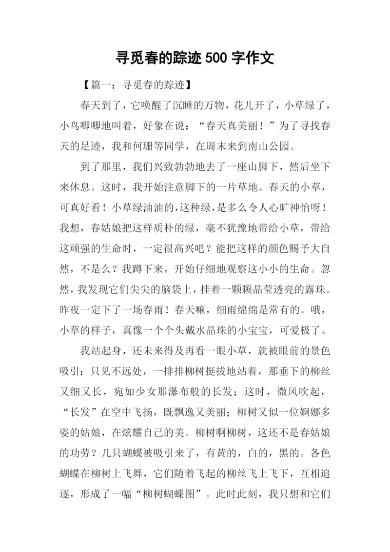 寻觅春的踪迹500字作文.docx