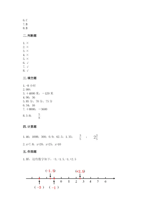 六年级下册数学期末测试卷附参考答案【模拟题】.docx